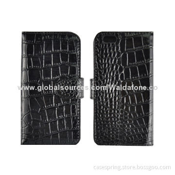 Crocodile Protective Sleeves for iPhone 6, Stand Leather Business Card Wallet
